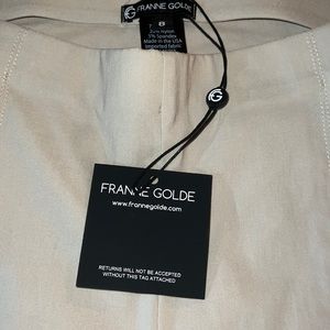 Franne Golde BEIGE Classic Fit Pull On Pant Size 8 Retail $150 - light weight